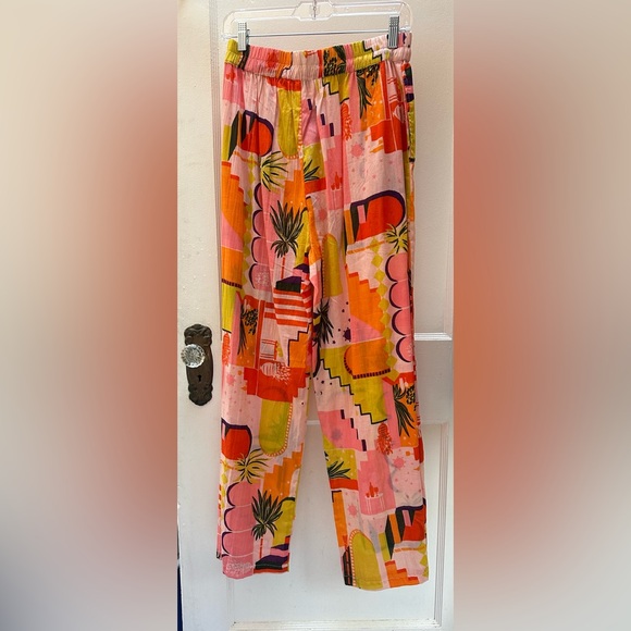 HAUTE HIPPIE NWT Elegant, Fun Cotton Pants. Mediterranean Cocktail Party Size S - Picture 9 of 12